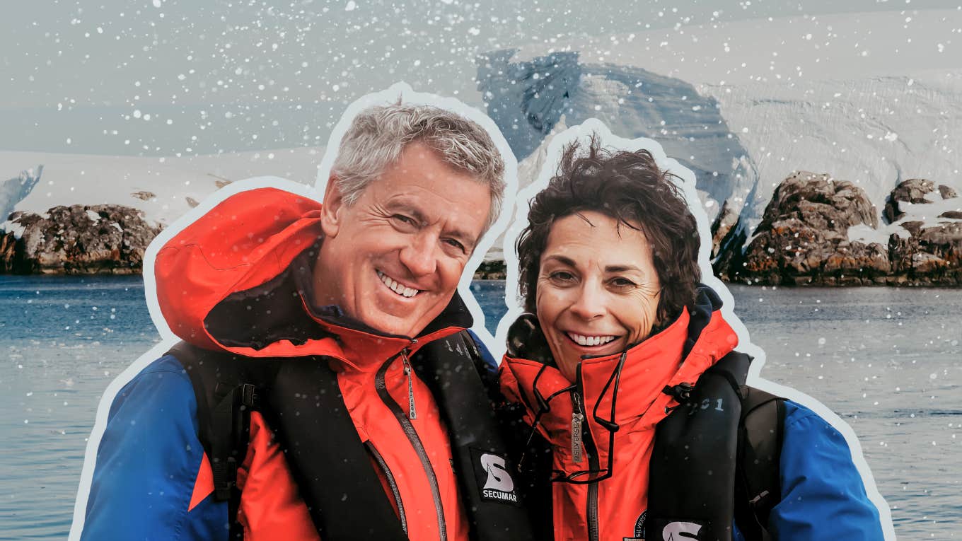 Author and her husband in Antarctica 