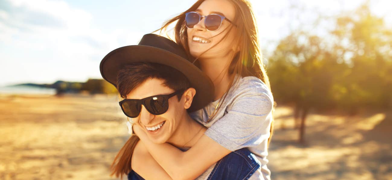 couple outside wearing sunglasses