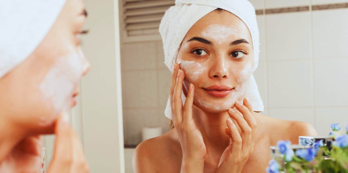 woman doing skincare