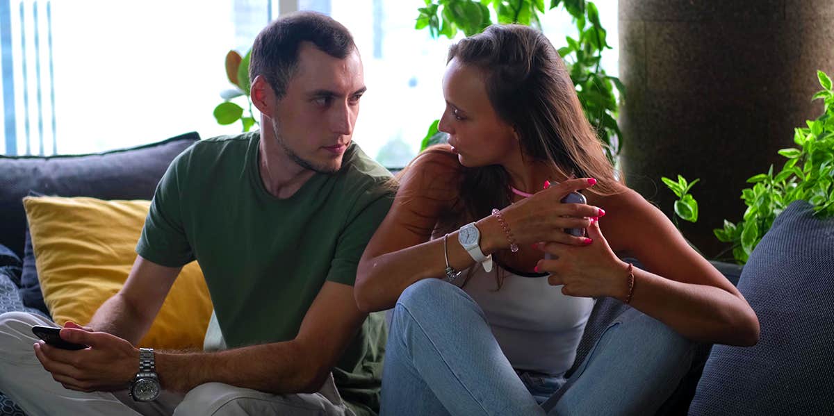 couple sitting talking