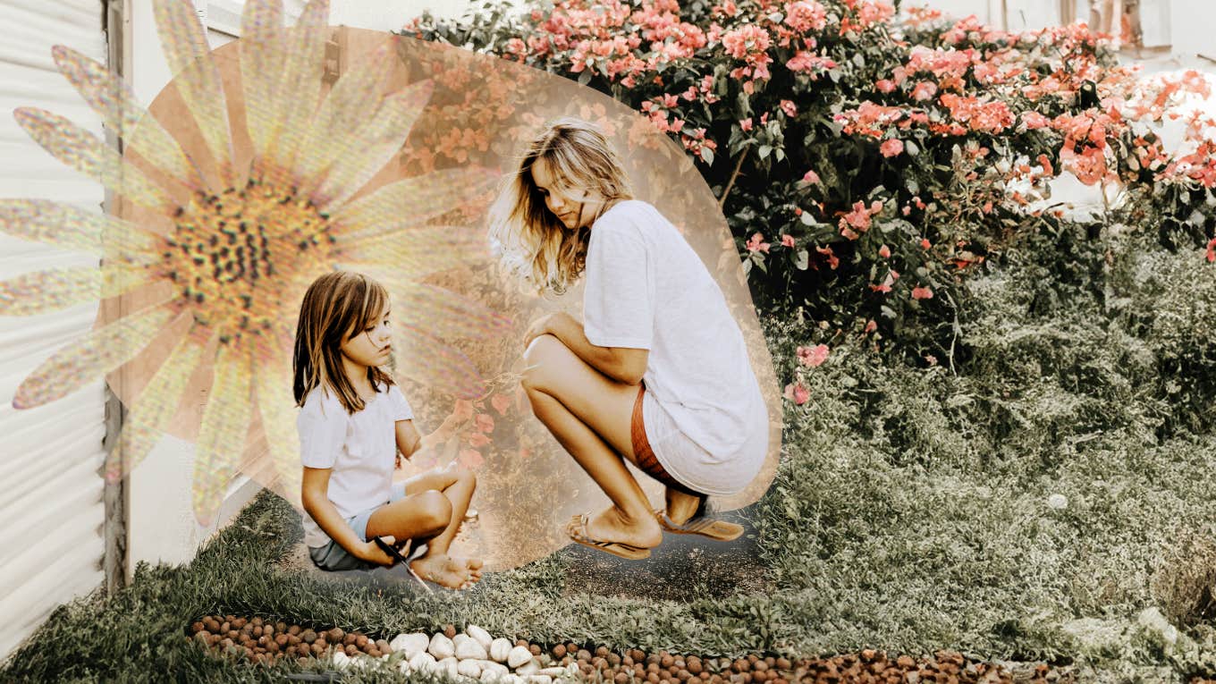Mother and daughter spending quality time together, gardening 