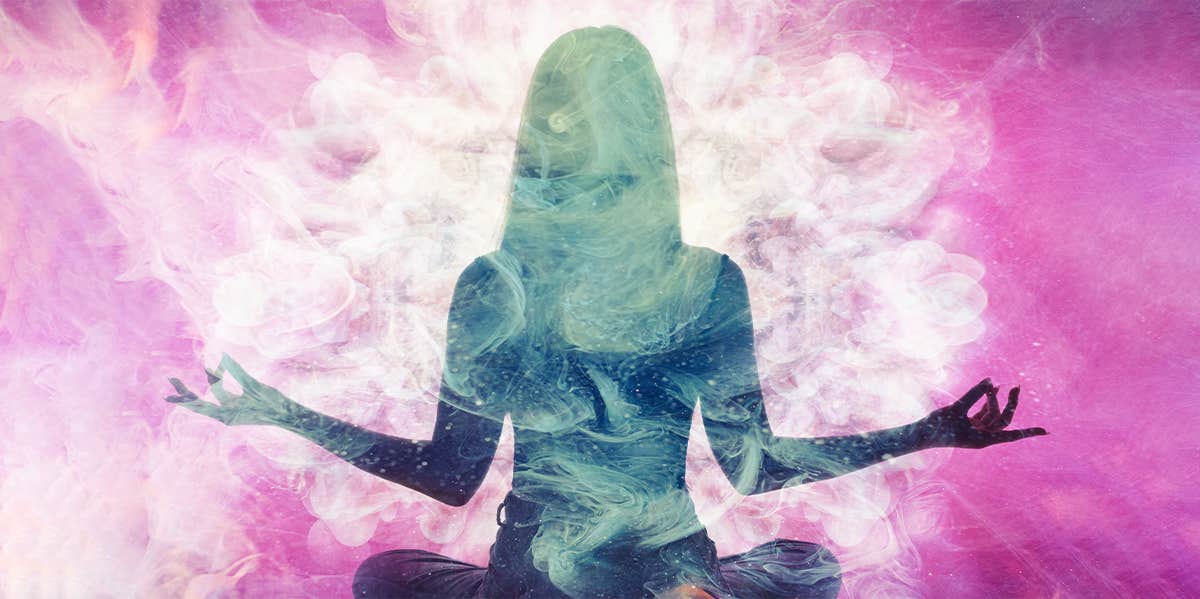 woman ohm meditation