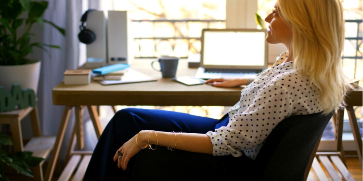 woman sitting in an office