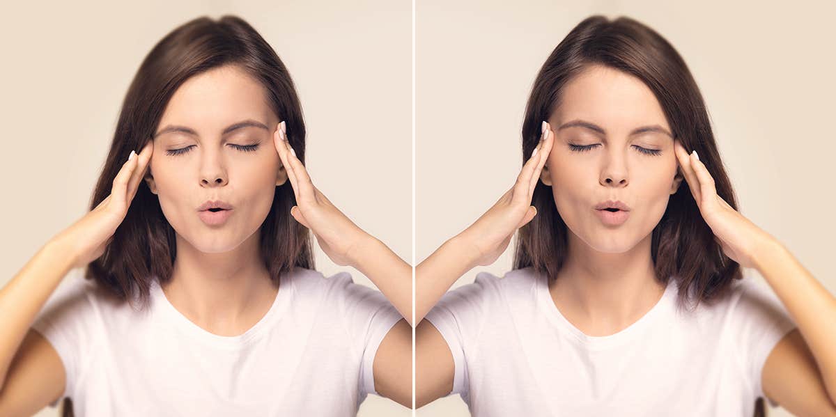 How To Instantly Calm Relationship Anxiety (So You Can Relax & Find Love) woman trying to clam down