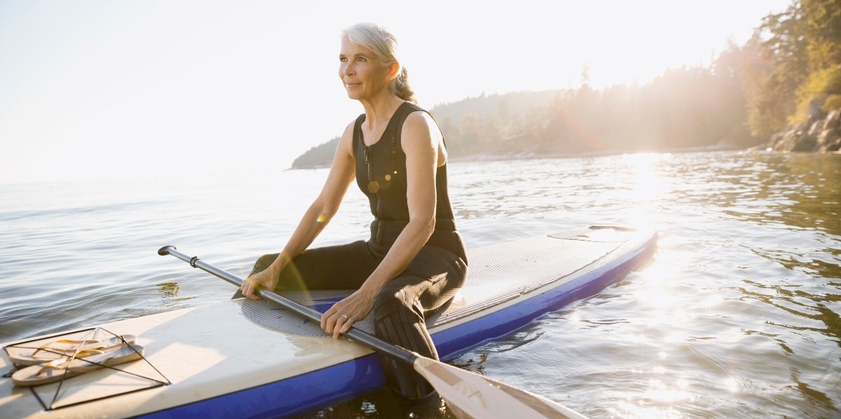 older woman on a boat