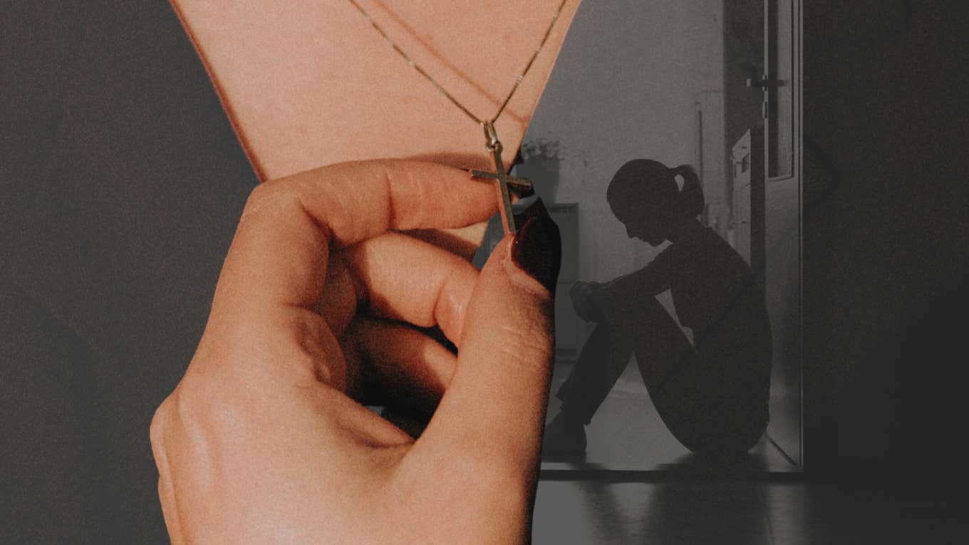 Ways To Deal With Depression By Leaning Into Your Faith Woman holding onto cross necklace