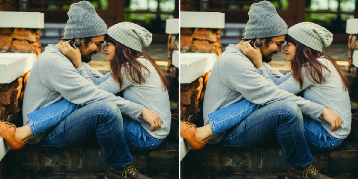 hipster man and woman sitting with legs on each other