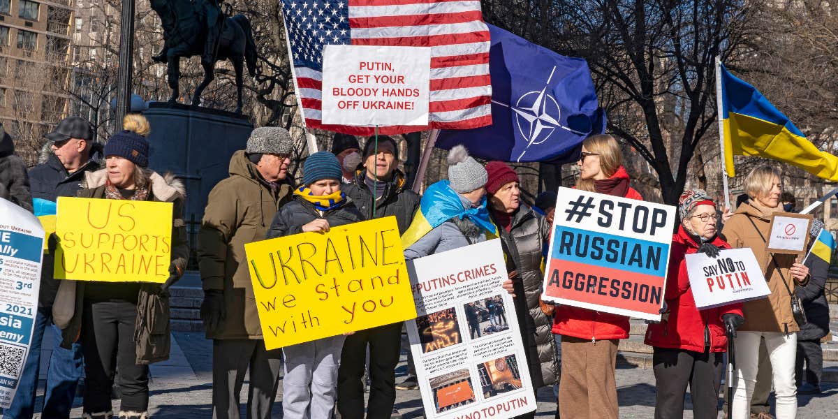5 Vital Ways You Can Help The People Of Ukraine Protest in solidarity with Ukraine