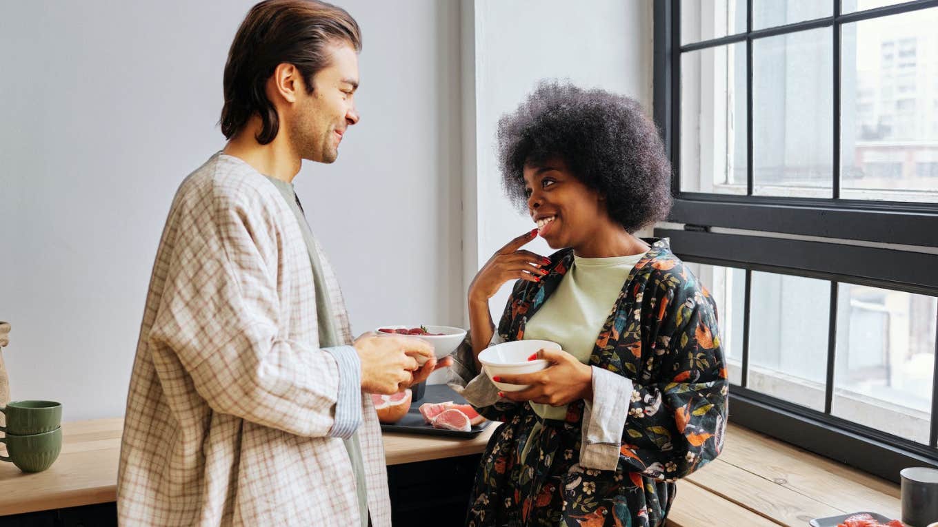 3 Easy Ways To Meet People IRL When You're Sick Of Online Dating Two people meeting for the first time