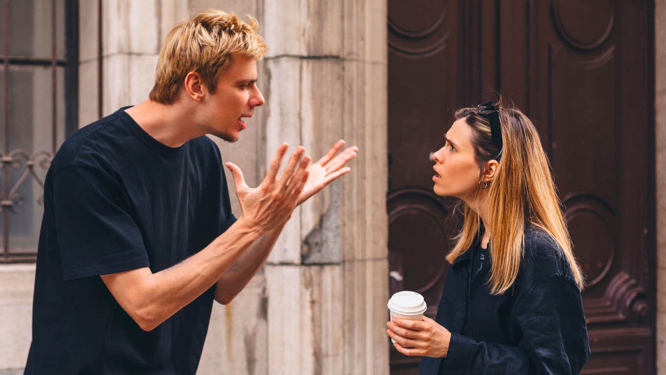 couple arguing on the street