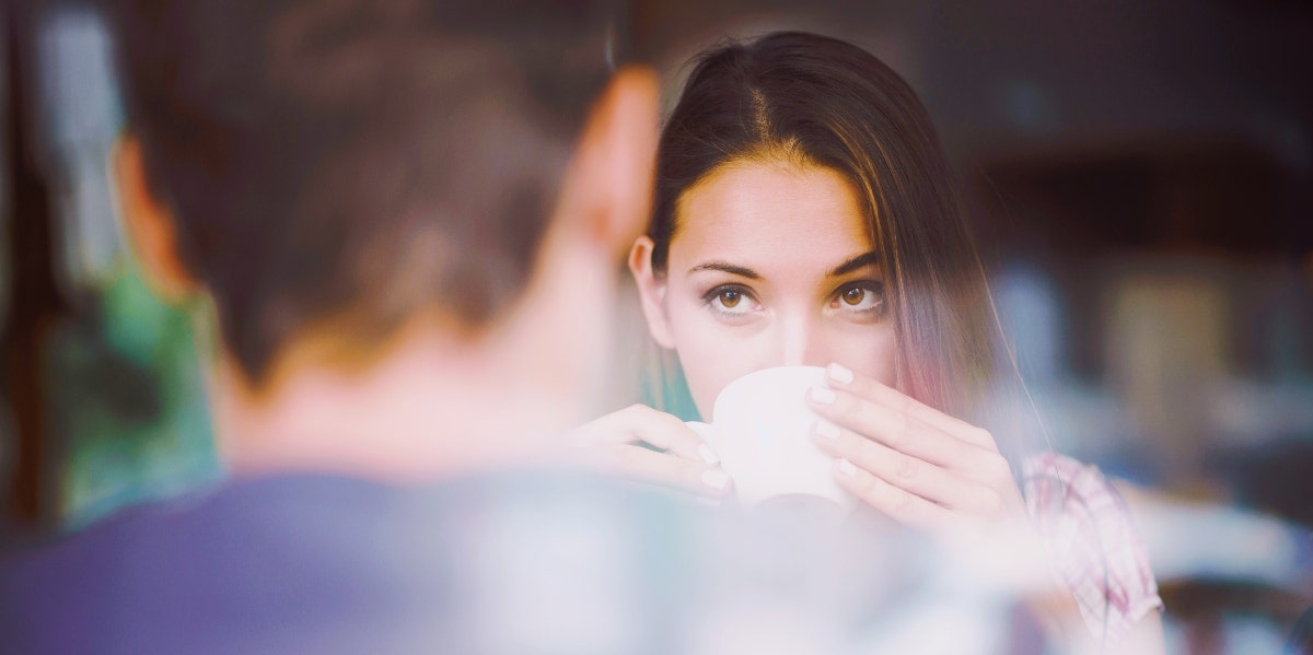 woman drinking with man