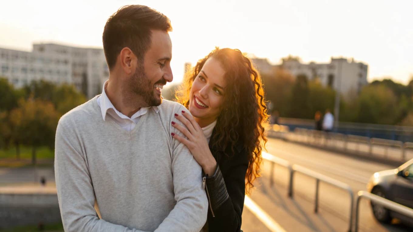 couple smiling at each other