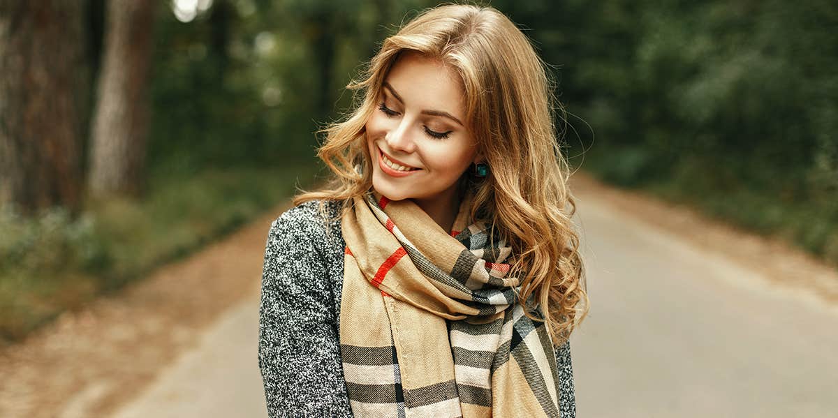 woman wearing a scarf