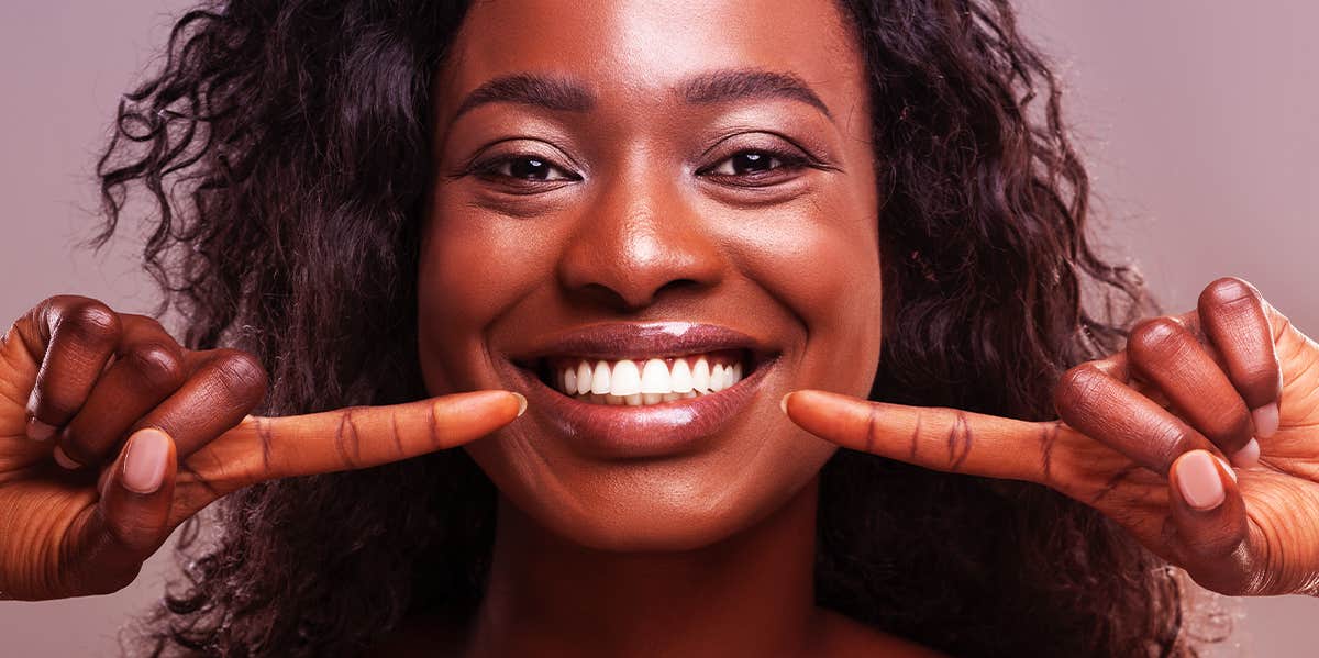 woman with white teeth