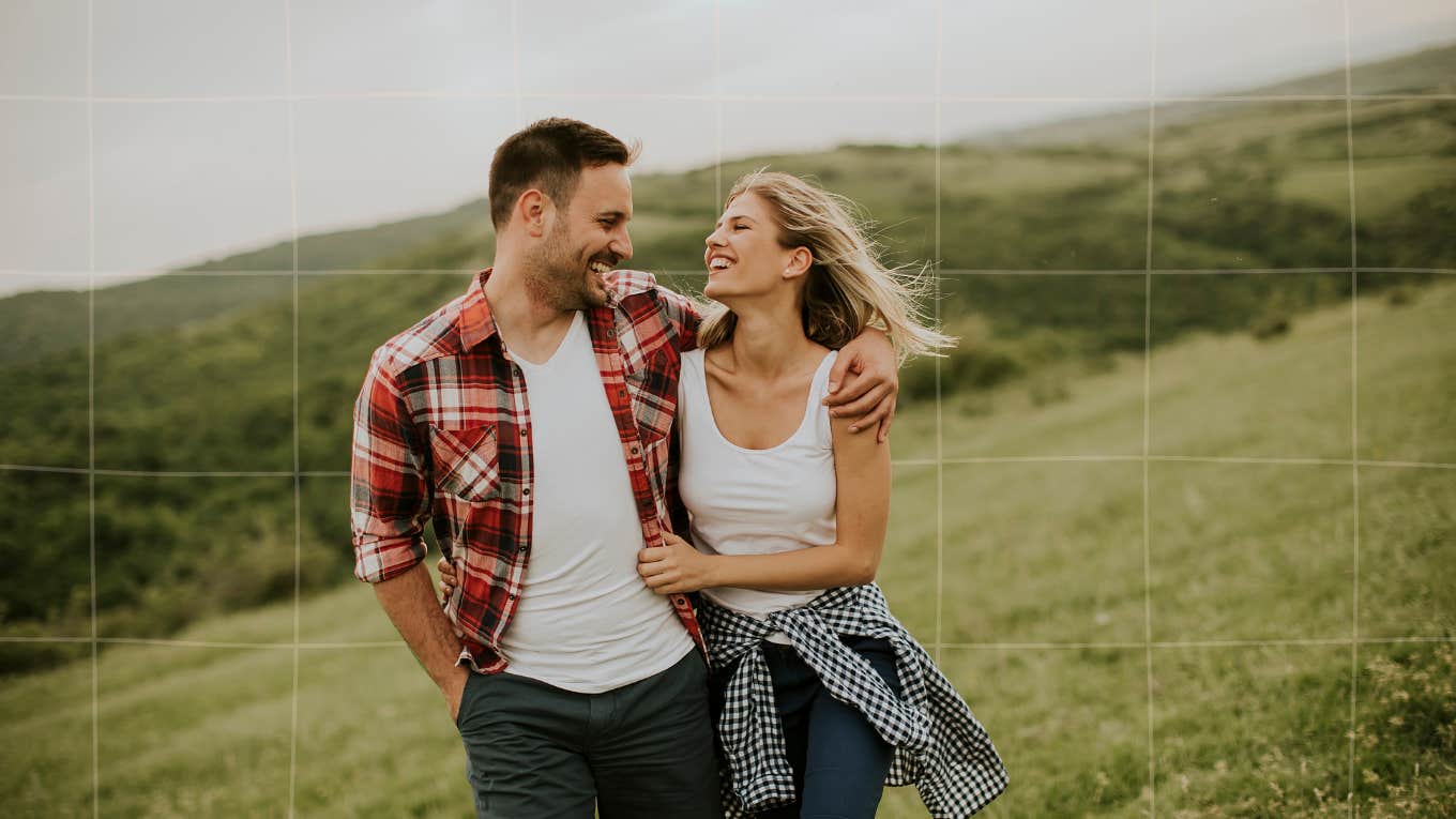 Couple hiking outdoors 