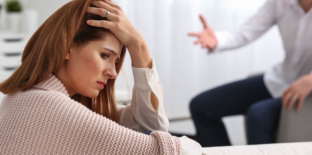 How You Ruin Your Relationship (Without Even Realizing It) unhappy wife arguing with husband