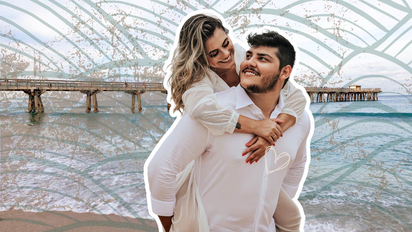 pompano pier and young married couple