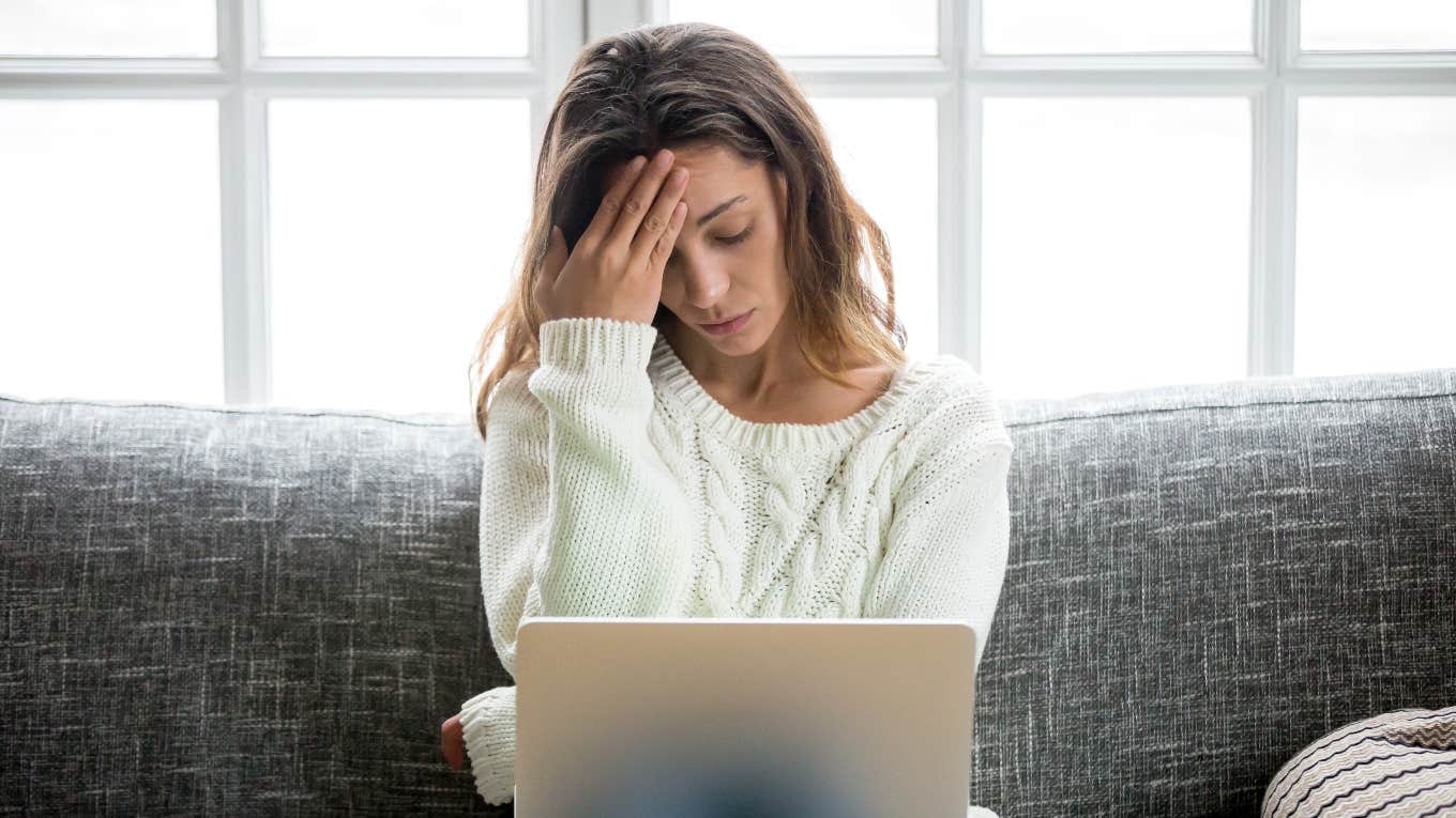 Husband Tells Wife Wanting To Publish A Book Is Just A Hobby After Noticing The Household Chores Are Starting To Pile Up upset wife working on book