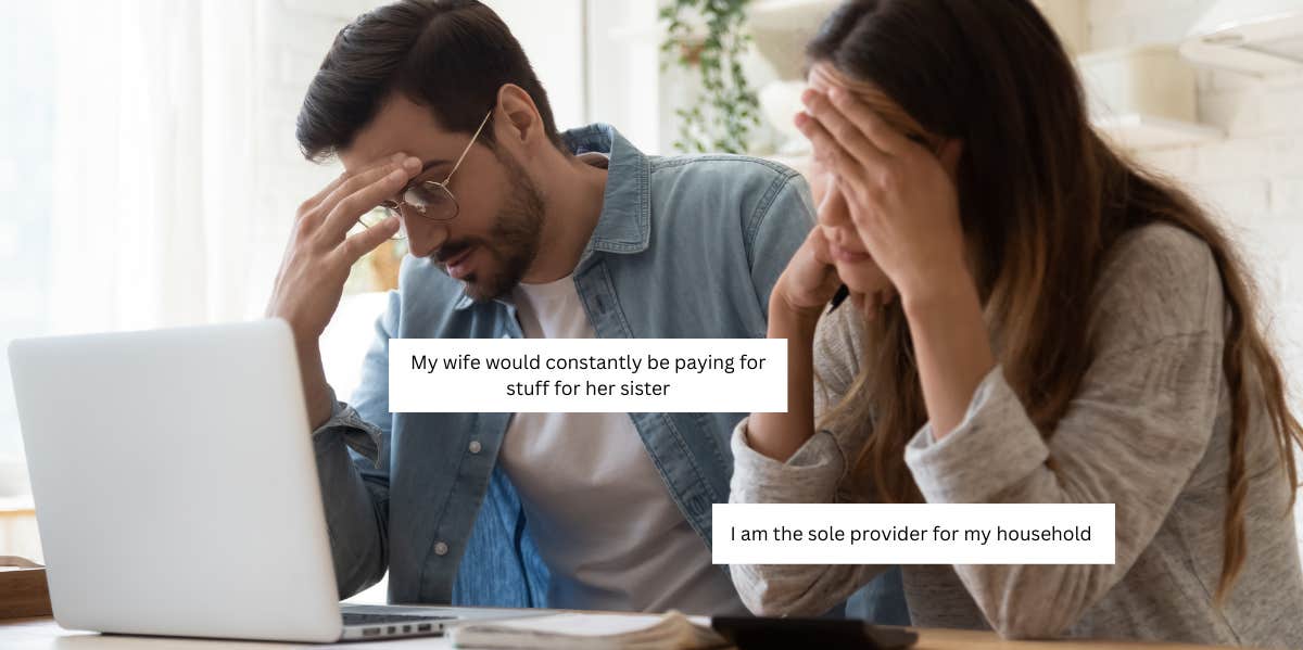 Husband Threatened To Take Away Wife's 'Spending Privileges' If She Didn't Stop Taking Care Of Her Sister Man and woman upset by finances