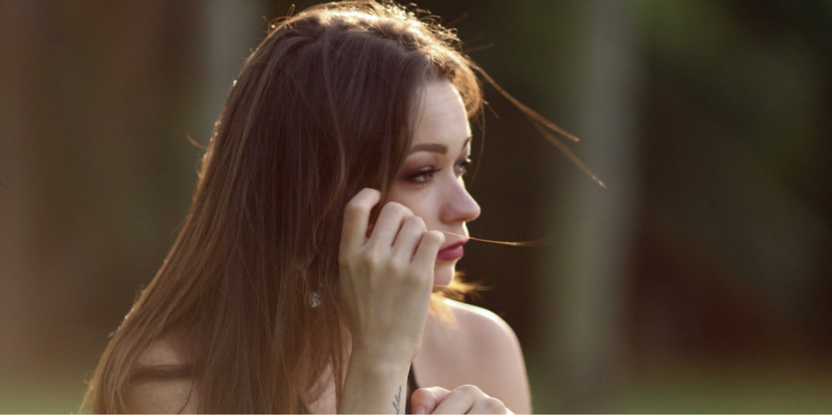 woman looking sad 