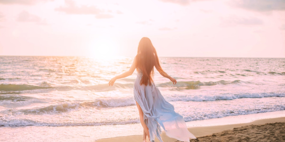 woman on beach