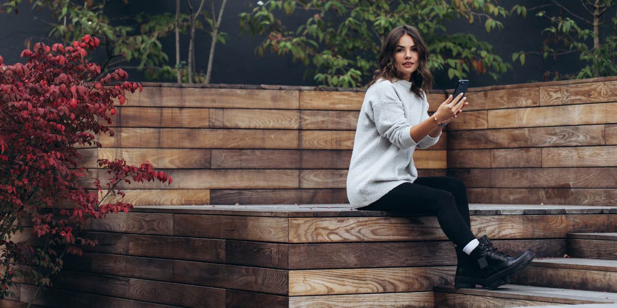 woman sitting in nature