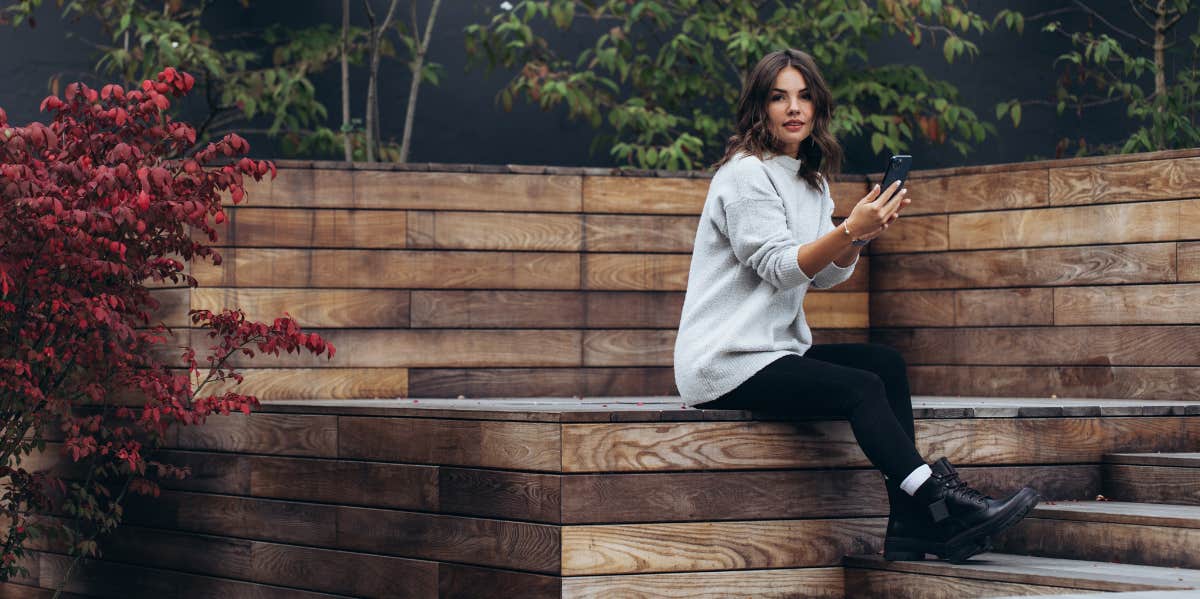 woman sitting in nature