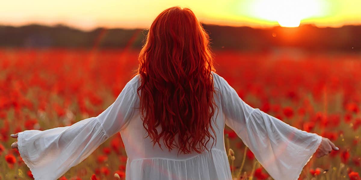 woman in a field