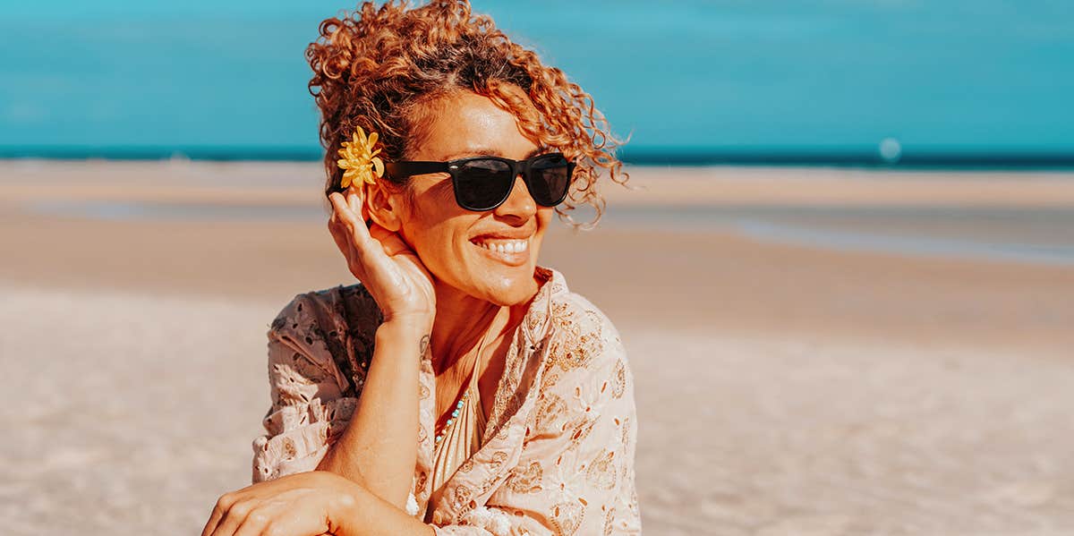 single woman on beach