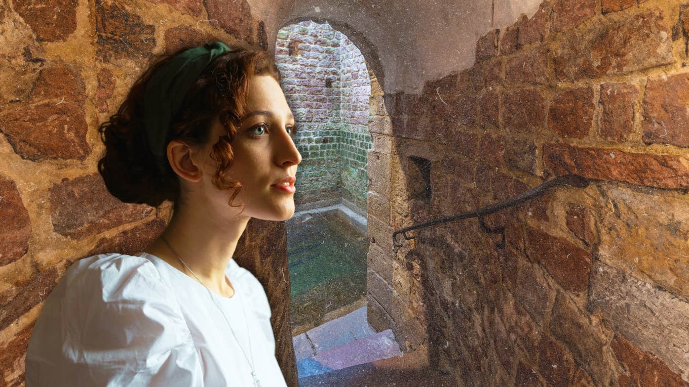 Jewish woman inside Mikvah