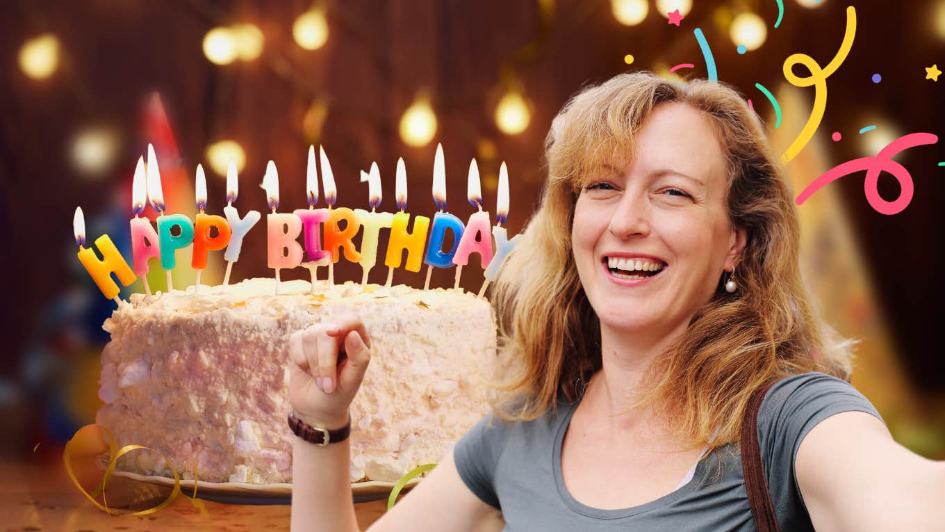 woman celebrating her 40th birthday