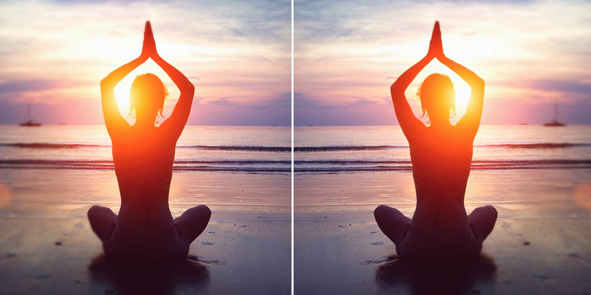 I Tried Orgasmic Yoga And I Swear Rainbows Shot Out Of Me woman performing yoga