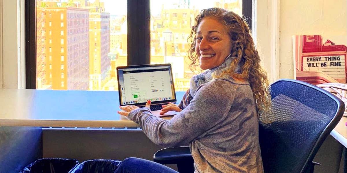 I Was a Happy Homemaker, but When that Blew Up, I Went on a Sexual Journey and Became a Writer working on my book proposal in 2019 in my friend's office