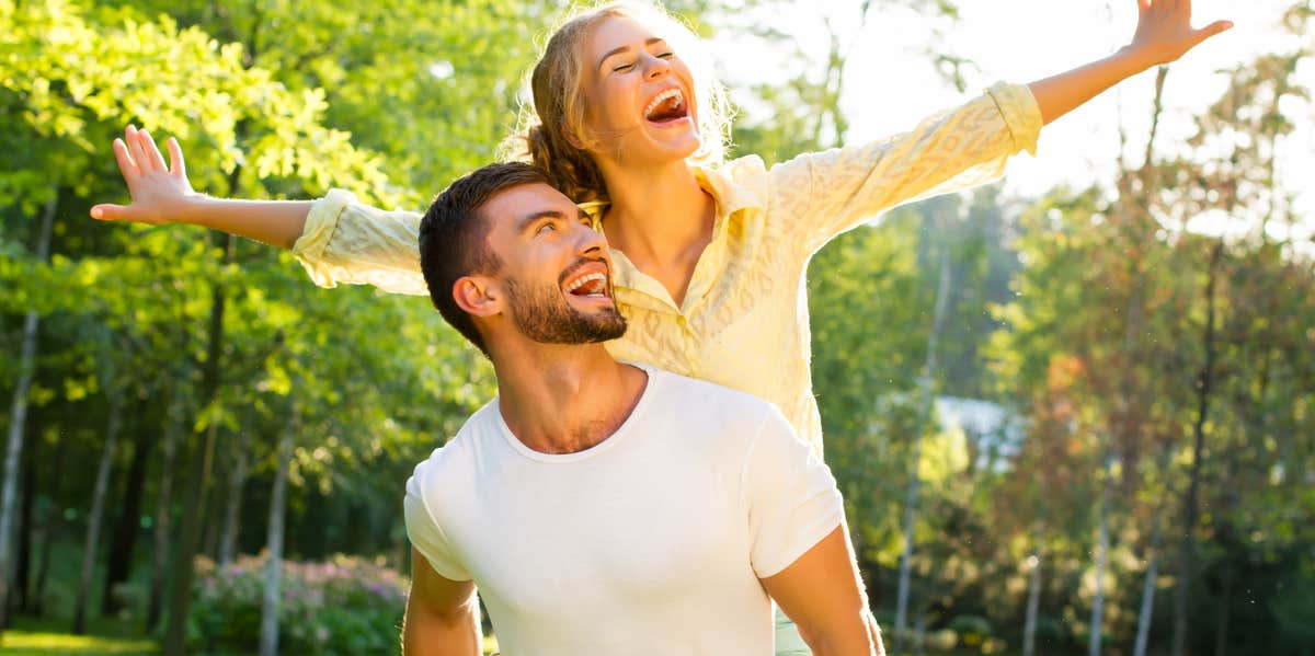 couple having fun outside