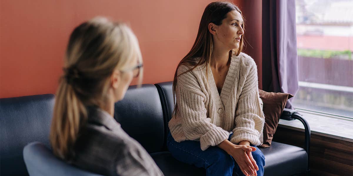 woman talking to counselor