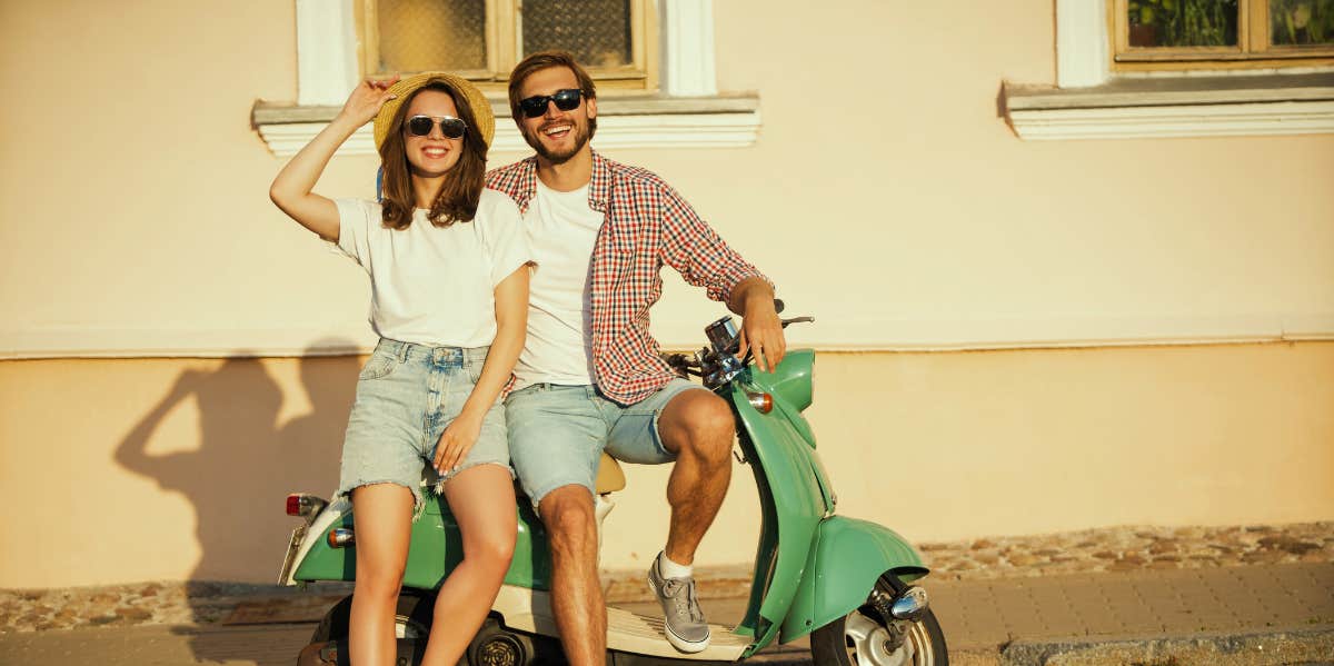 couple on scooter