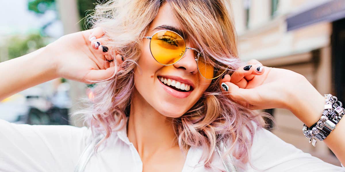 Ignite your charm Charming woman in shades