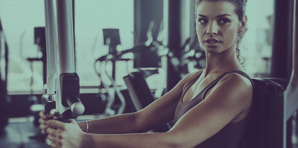 woman doing gym exercise