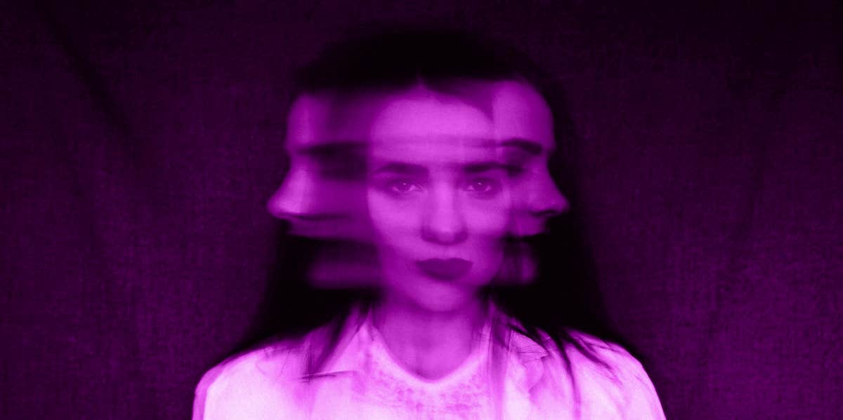 blurred purple woman