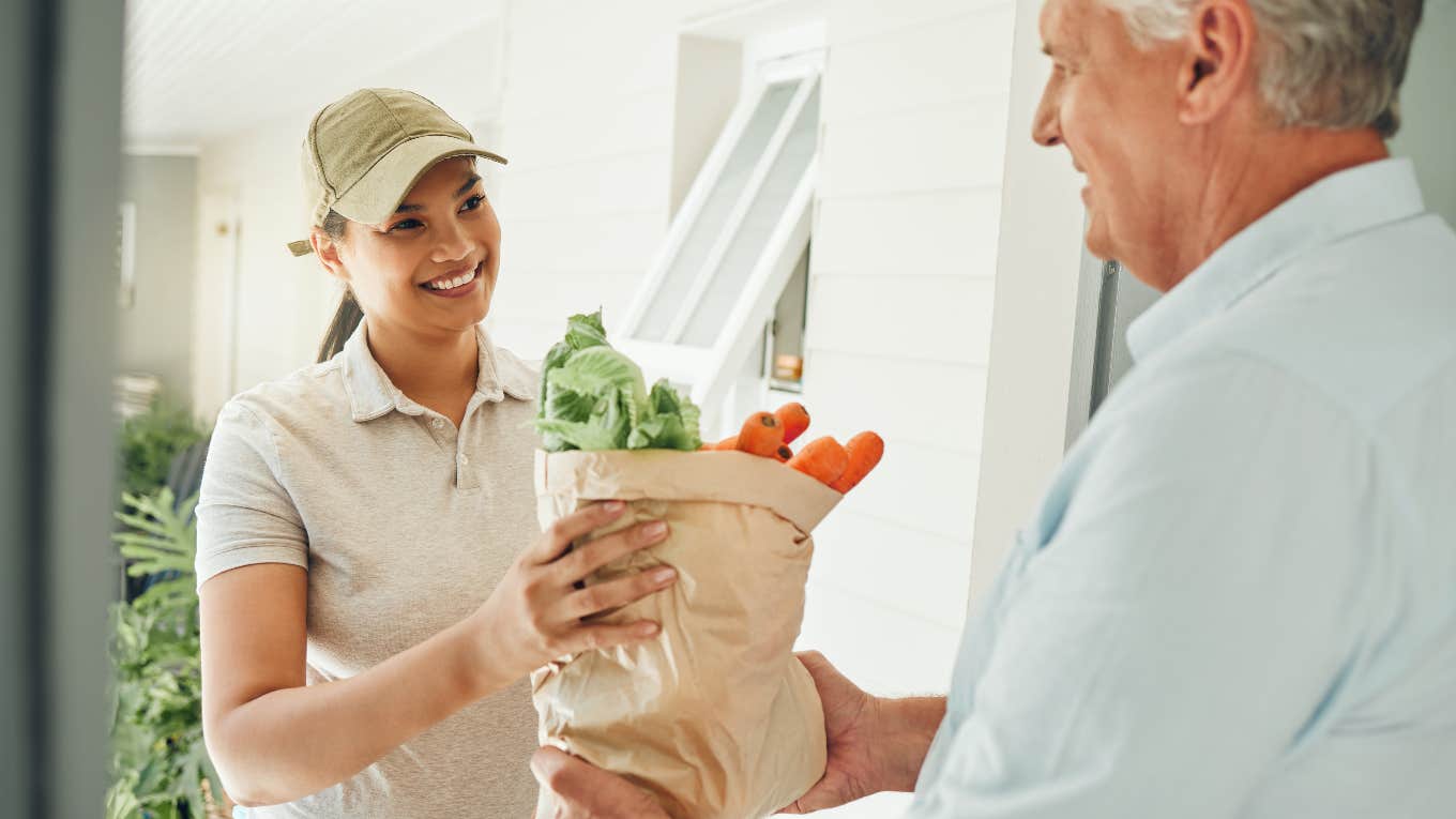 woman delivering groceries