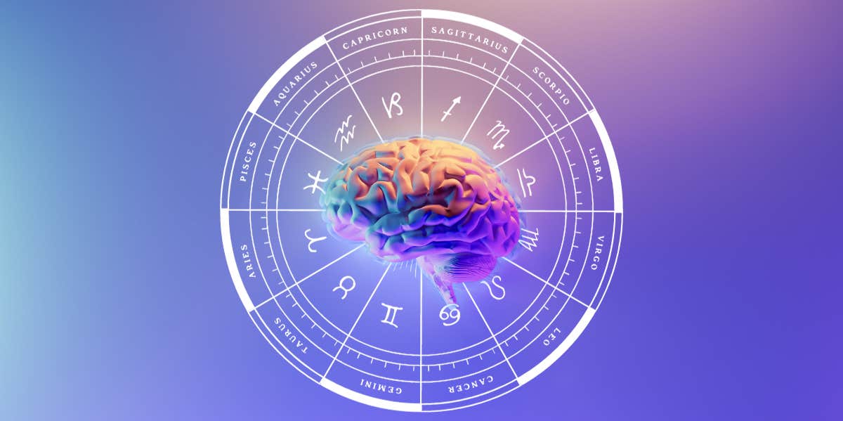 Your Intelligence Archetype, Based On Your Zodiac Sign brain over zodiac wheel