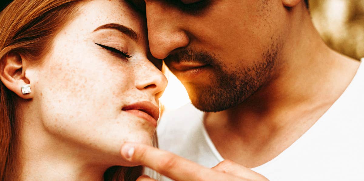 Intense sexual chemistry Deeply attracted man and woman get close