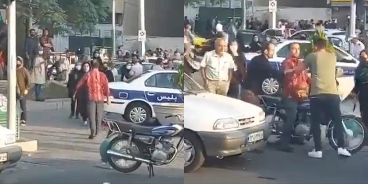 Video Shows Iranian Men Defending Woman Who Was Slapped In Public Video Iranian men