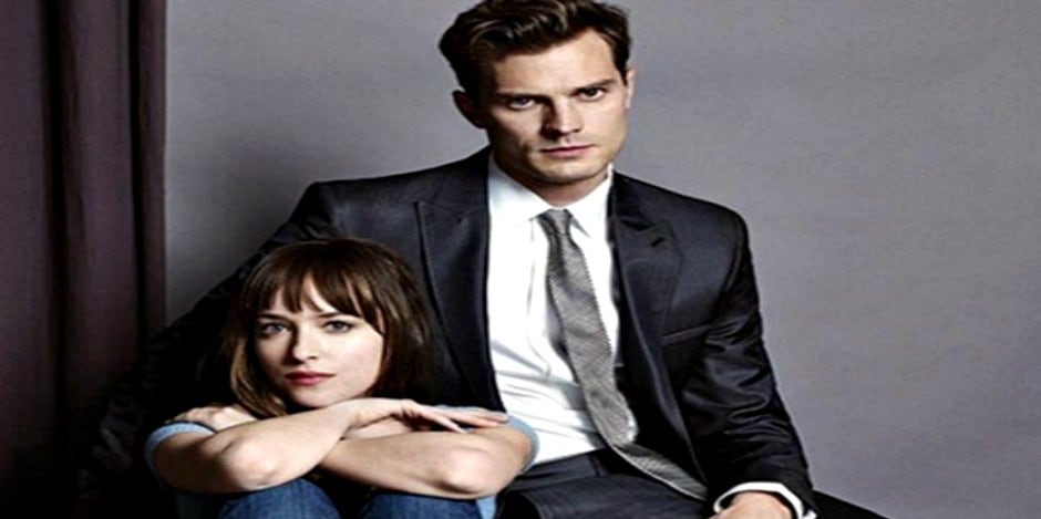Dakota Johnson as Ana Steele and Jamie Dornan as Christian Grey for 'Fifty Shades Of Grey,' the '50 Shades Of Grey' movie, in Entertainment Weekly Dakota Johnson as Ana Steele and Jamie Dornan as Christian Grey for 'Fifty Shades Of Grey,' the '50 Shades Of Grey' movie, in Entertainment Weekly