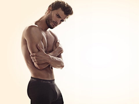 Jamie Dornan, who stars as Christian Grey in '50 Shades Of Grey,' posing shirtless in an underwear ad Jamie Dornan, who stars as Christian Grey in '50 Shades Of Grey,' posing shirtless in an underwear ad