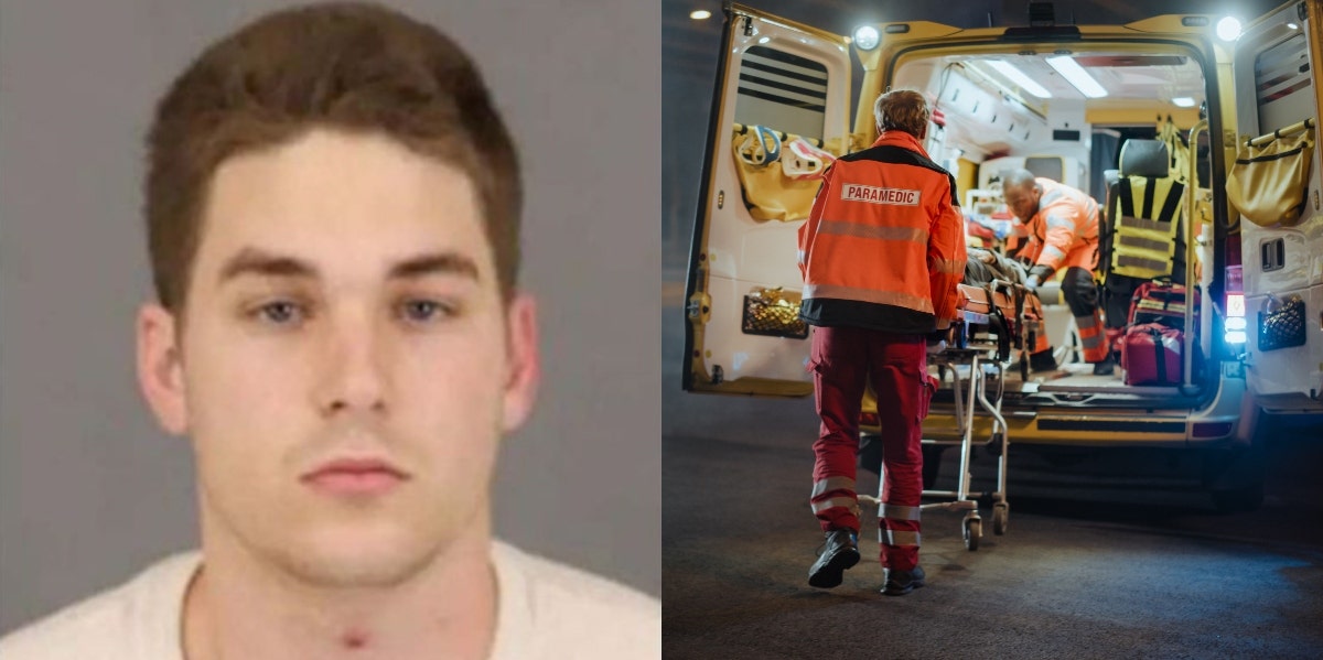 Jason Dean Anderson Arrested After Allegedly Sexually Assaulting Teen While Transporting Her To Hospital Jason Dean Anderson, paramedics loading person in back of ambulance