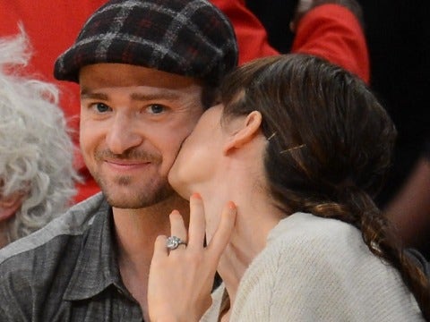 Jessica Biel kissing Justin Timberlake