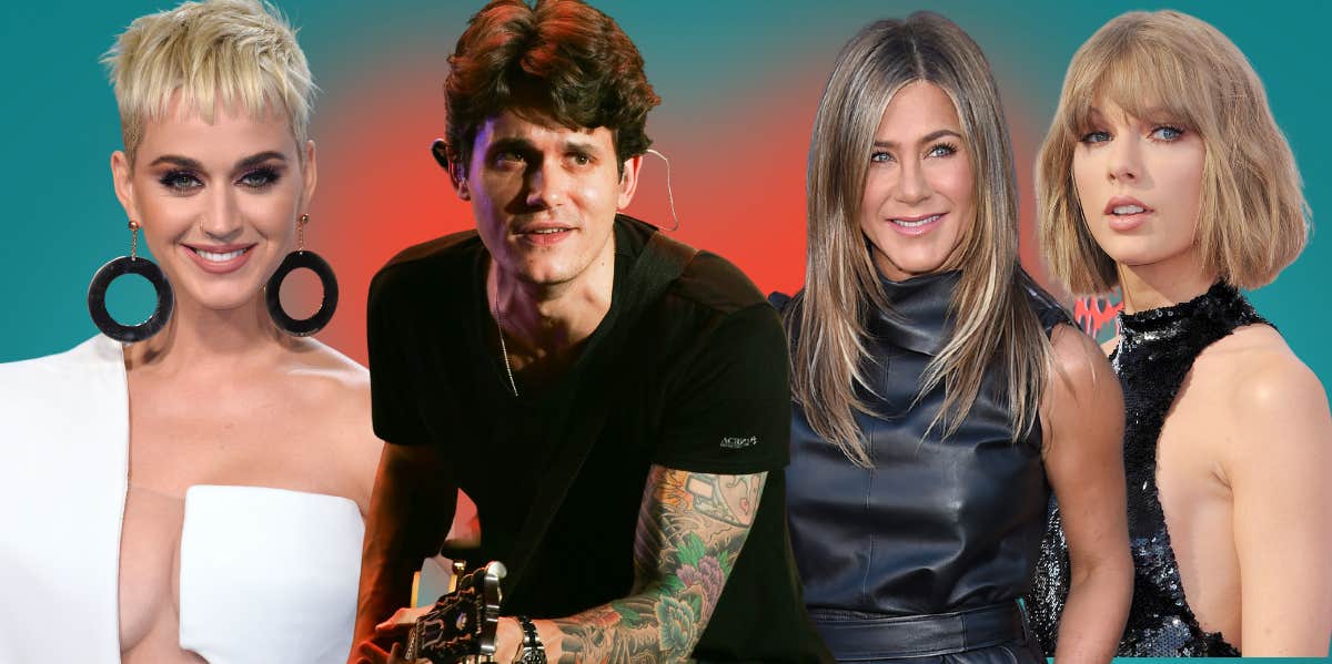 Katy Perry, John Mayer, Jennifer Aniston, Taylor Swift