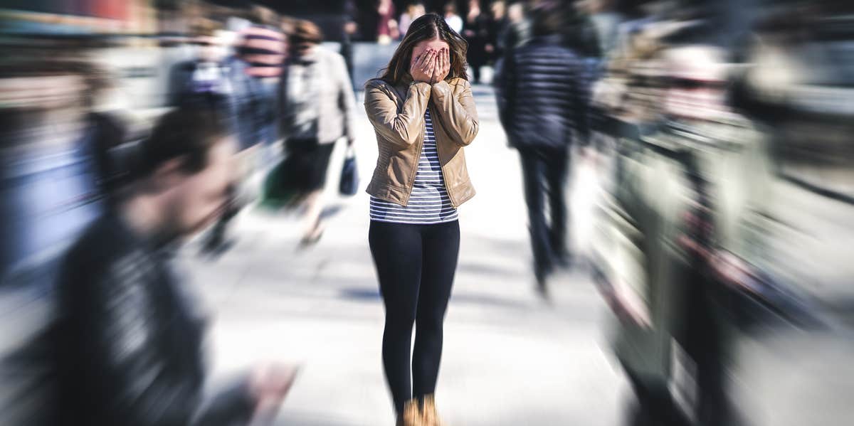 Why I'm Tired Of People Joking About Anxiety Attacks woman experiencing a panic attack