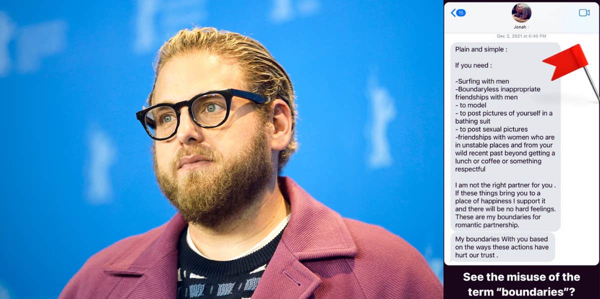 jonah hill, text to ex-girlfriend